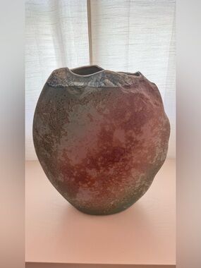 Tony Evans Ceramic Art Vase in Rust and Gray Rare!